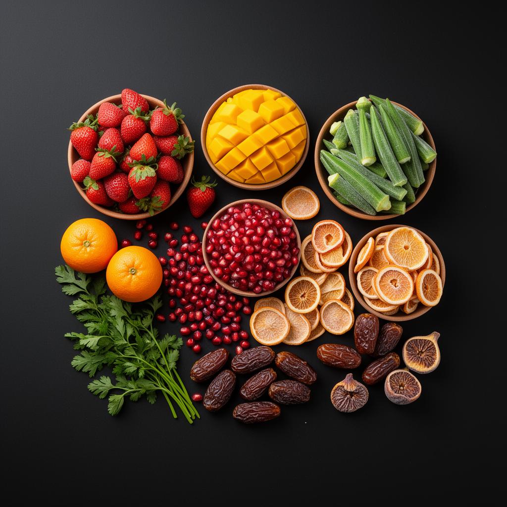 Variety of Egyptian produce